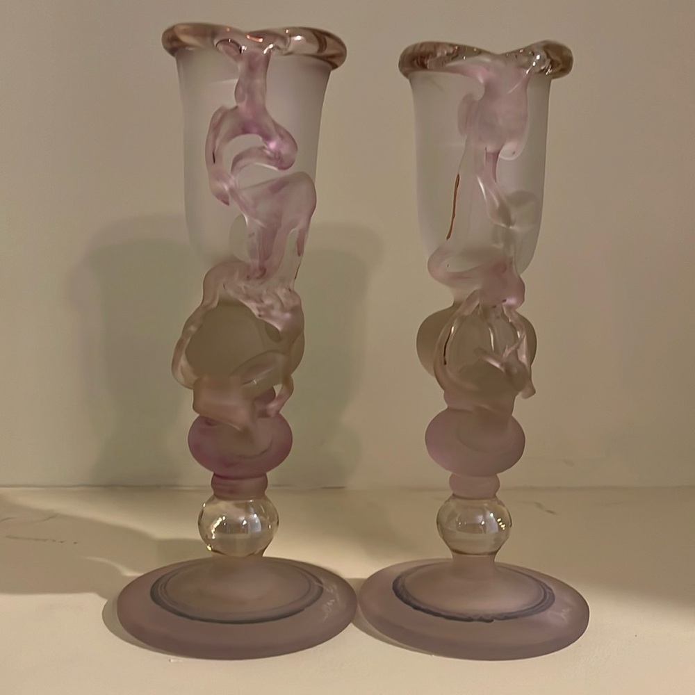 Blown glass candle holders